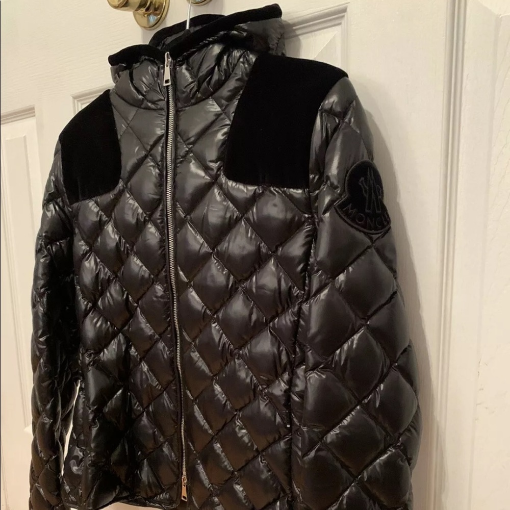 Diamond Quilt Moncler Harle Black Jacket Size 1 … Gem